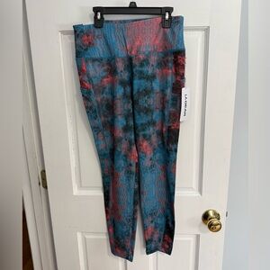 L.A. Gear Tie-Dye Leggings - Blue and Red